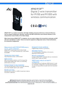 Thumbnail of document Data Sheet - APAQ C130 / R130 Smartphone-Programmable Transmitters